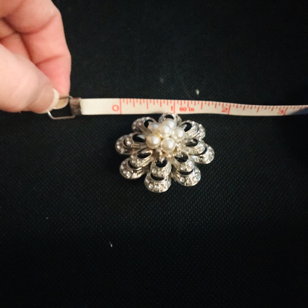 New Silver And Faux Pearl Brooch
